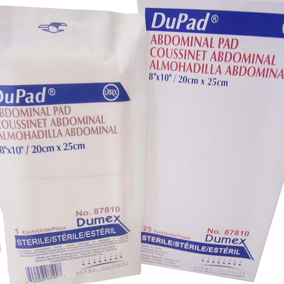 DuPad� Sterile Abdominal Pad, 8 x 10 Inch, 1-Ply-Abdominal Pad DuPad� 8 X 10 Inch 1-Ply Sterile 1 per Pack