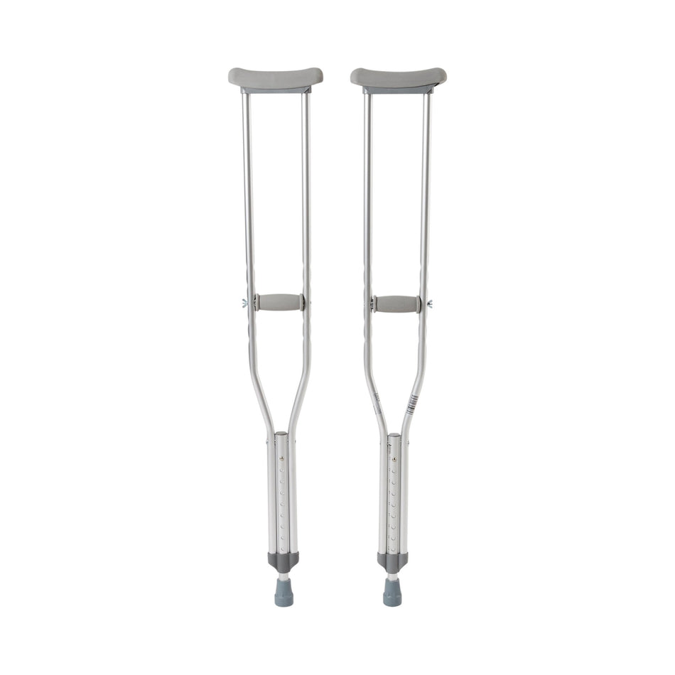 McKesson Adult Underarm Crutches, 5'2" � 5'10"-Underarm Crutches McKesson Adult 5 Foot 2 Inch to 5 Foot 10 Inch User Height Aluminum Frame 350 lbs. Weight Capacity