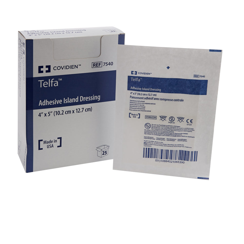 Telfa� White Adhesive Dressing, 4 x 5 Inch-Island Dressing Telfa� 4 X 5 Inch Rectangle Sterile