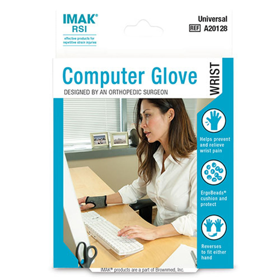 IMAK� RSI Computer Glove, One Size Fits Most-Computer Gloves IMAK RSI� Low Profile Cotton / Elastic Left or Right Wrist Black / Gray One Size Fits Most