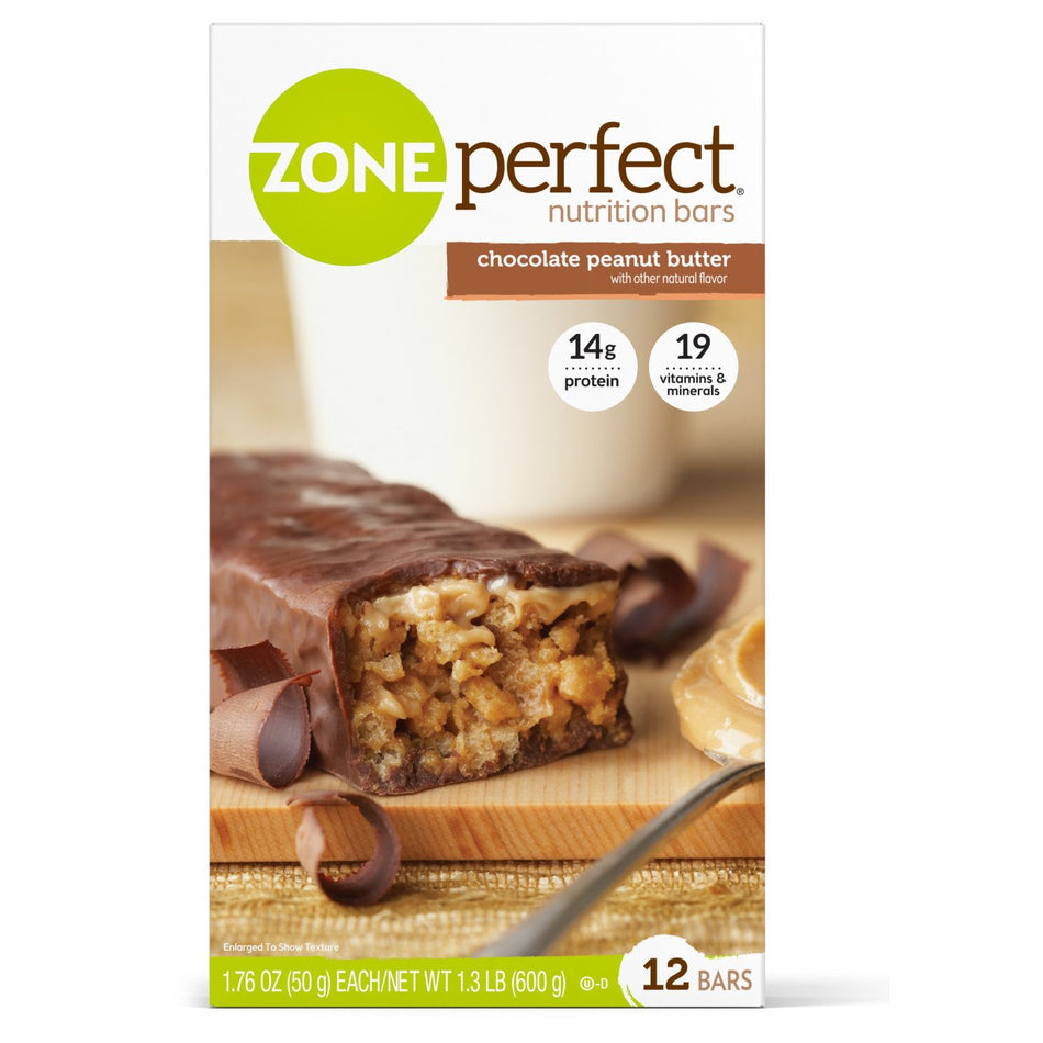 ZonePerfect� Chocolate Peanut Butter Nutrition Bar-Nutrition Bar ZonePerfect� Chocolate Peanut Butter Flavor Bar 1.76 oz. Individual Packet