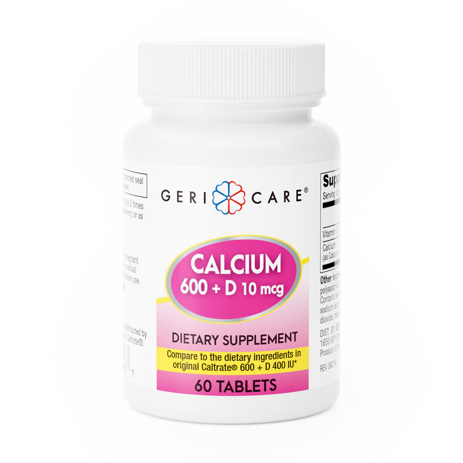 Geri-Care� Calcium 600 + D Dietary Supplement-Joint Health Supplement Geri-Care� Calcium / Vitamin D 600 mg - 400 IU Strength Tablet 60 per Bottle