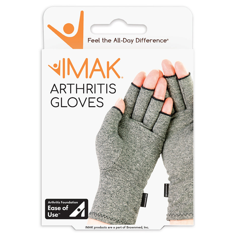 IMAK� Compression Arthritis Glove, Large-Arthritis Glove IMAK� Compression Open Finger Large Over-the-Wrist Length Hand Specific Pair Cotton