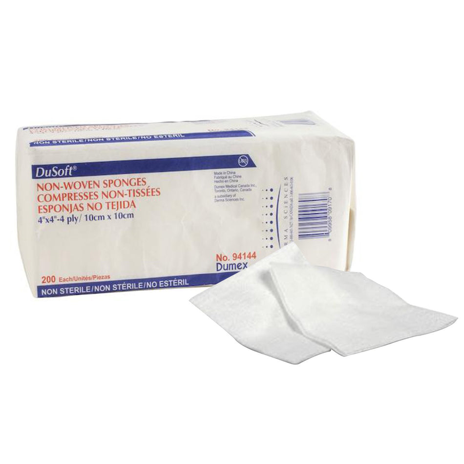 Dusoft� Nonwoven Sponge, 4 x 4 Inch, 4-Ply-Nonwoven Sponge Dusoft 4 X 4 Inch 4-Ply NonSterile 200 per Pack