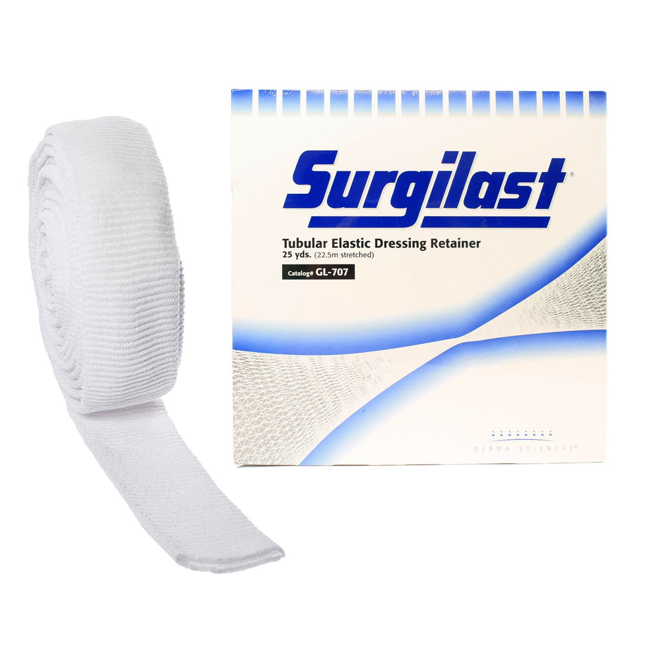 Surgilast� Elastic Net Retainer Dressing, Size 6, 25 Yard-Elastic Net Retainer Dressing Surgilast� Tubular Elastic 25 Yard Size 6 White Medium Head / Shoulder / Thigh NonSterile