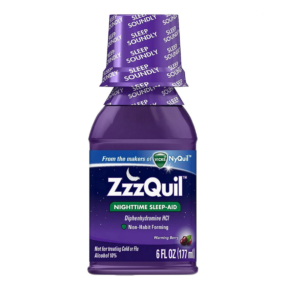 ZzzQuil� Nighttime Sleep-Aid Liquid, Warming Berry-Sleep Aid ZzzQuil� 6 oz. Liquid 50 mg / 30 mL Strength