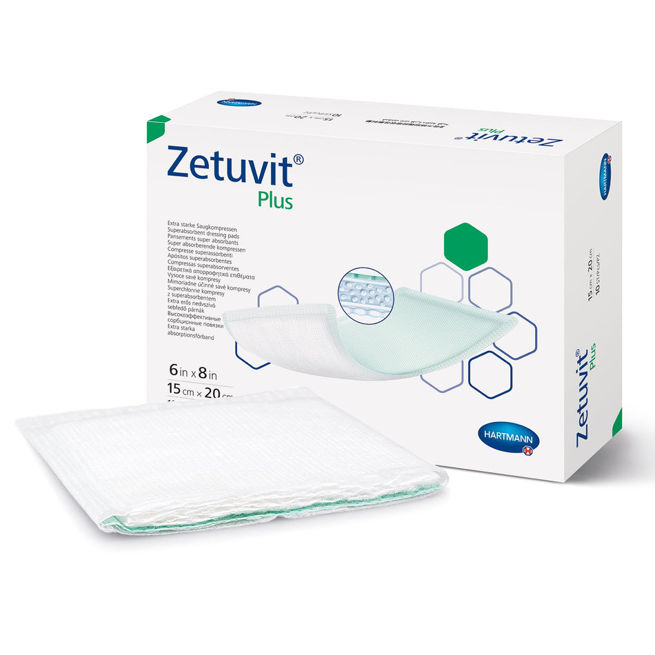 Zetuvit� Plus Sterile Superabsorbent Dressing, 6 x 8 Inch-Super Absorbent Dressing Zetuvit� Plus 6 X 8 Inch Rectangle