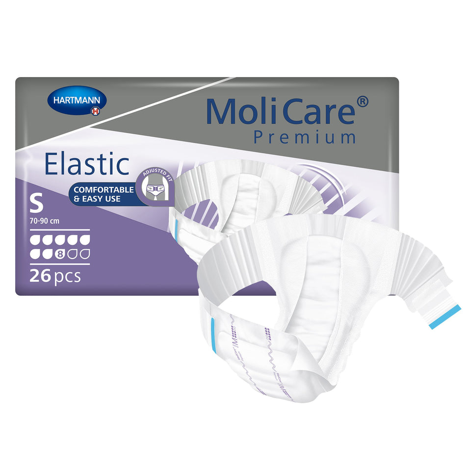 MoliCare� Premium Elastic 8 Drop Absorbency Incontinence Briefs, Small-Unisex Adult Incontinence Brief MoliCare� Premium Elastic 8D Small Disposable Heavy Absorbency