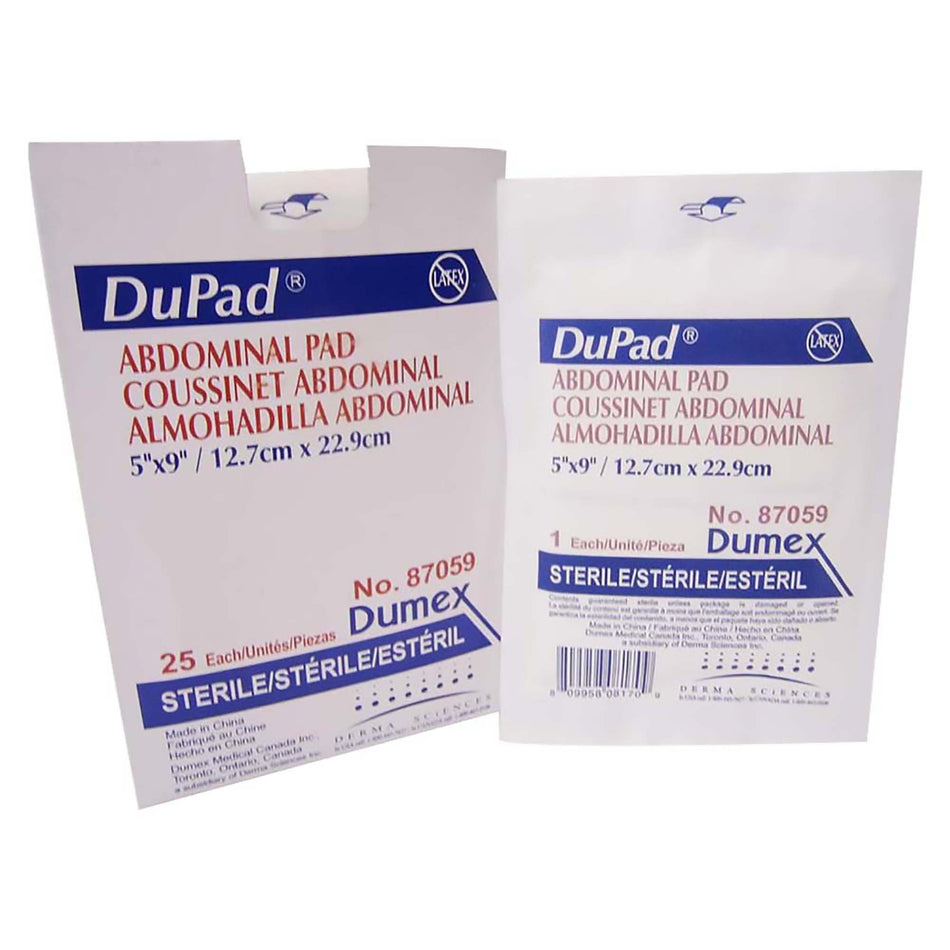 DuPad� Sterile Abdominal Pad, 5 x 9 Inch, 1-Ply-Abdominal Pad DuPad� 5 X 9 Inch 1-Ply Sterile 1 per Pack