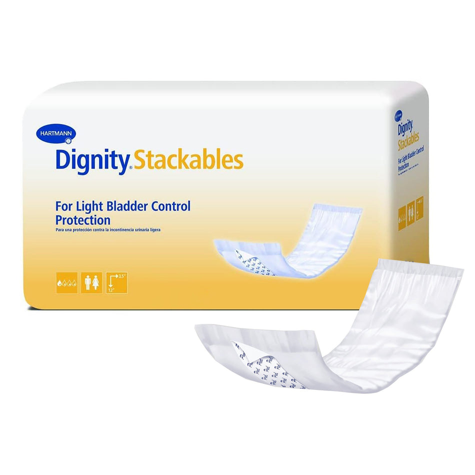 Dignity Stackables Bladder Control Pad, Disposable, Light Absorbency, Polymer Core, Adult, Unisex