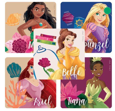 SmileMakers® 100 per Pack Disney Princess Sticker 2-1/2 Inch