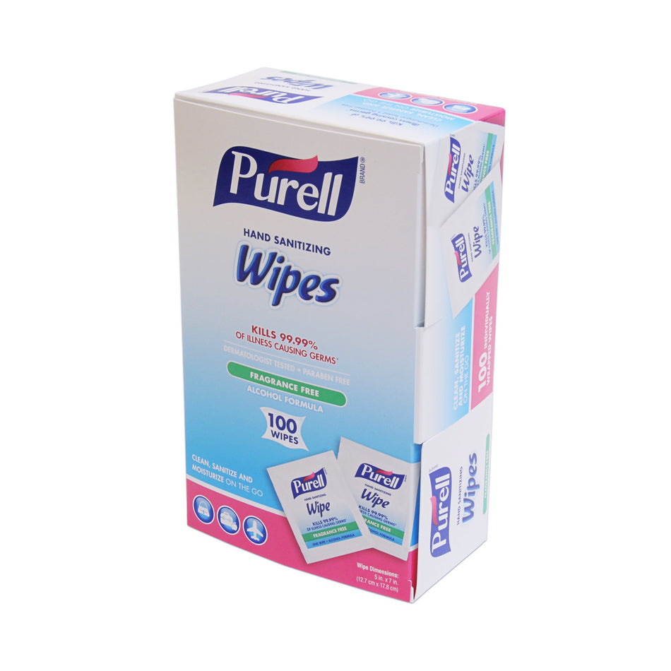 Hand Sanitizing Wipe Purell® 100 Count Ethyl Alcohol Wipe Individual Packet