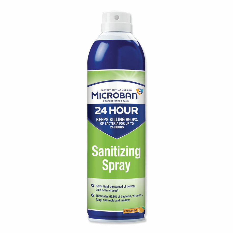 Microban® Surface Disinfectant / Sanitizer Quaternary Based Aerosol Spray Liquid 15 oz. Can Citrus Scent NonSterile