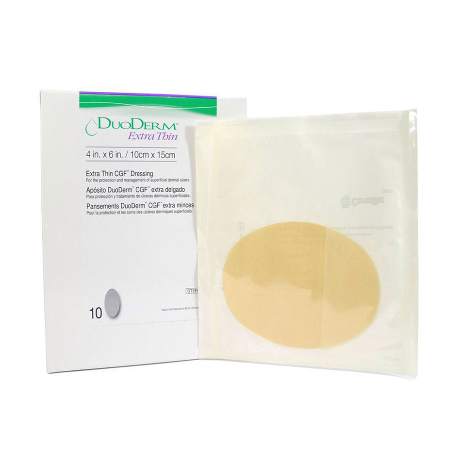 DuoDerm® Extra Thin Hydrocolloid Dressing, 4 x 6 Inch Oval