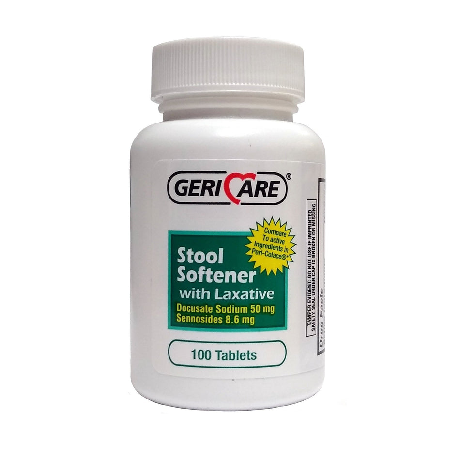 Laxative / Stool Softener Tablet 100 per Bottle 50 mg - 8.6 mg Strength Docusate Sodium / Sennosides