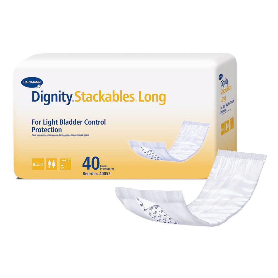 Incontinence Liner Dignity® Stackables® Long 3-1/2 X 15 Inch Light Absorbency Polymer Core One Size Fits Most