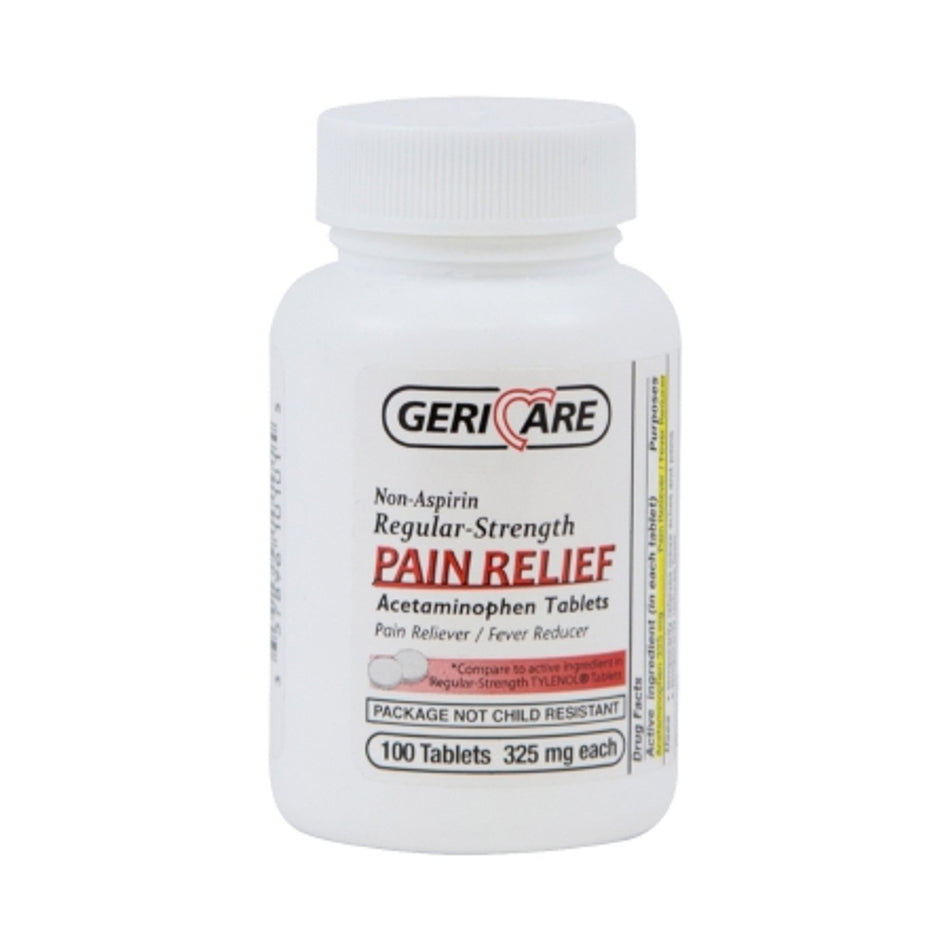 Pain Relief 325 mg Strength Acetaminophen Tablet 100 per Bottle