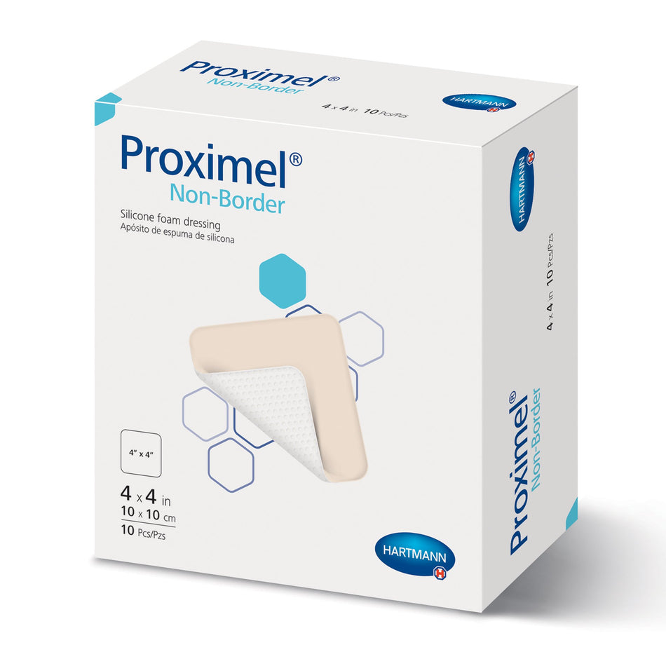 Foam Dressing Proximel® Non-Border 4 X 4 Inch Without Border Waterproof Backing Silicone Face Square Sterile