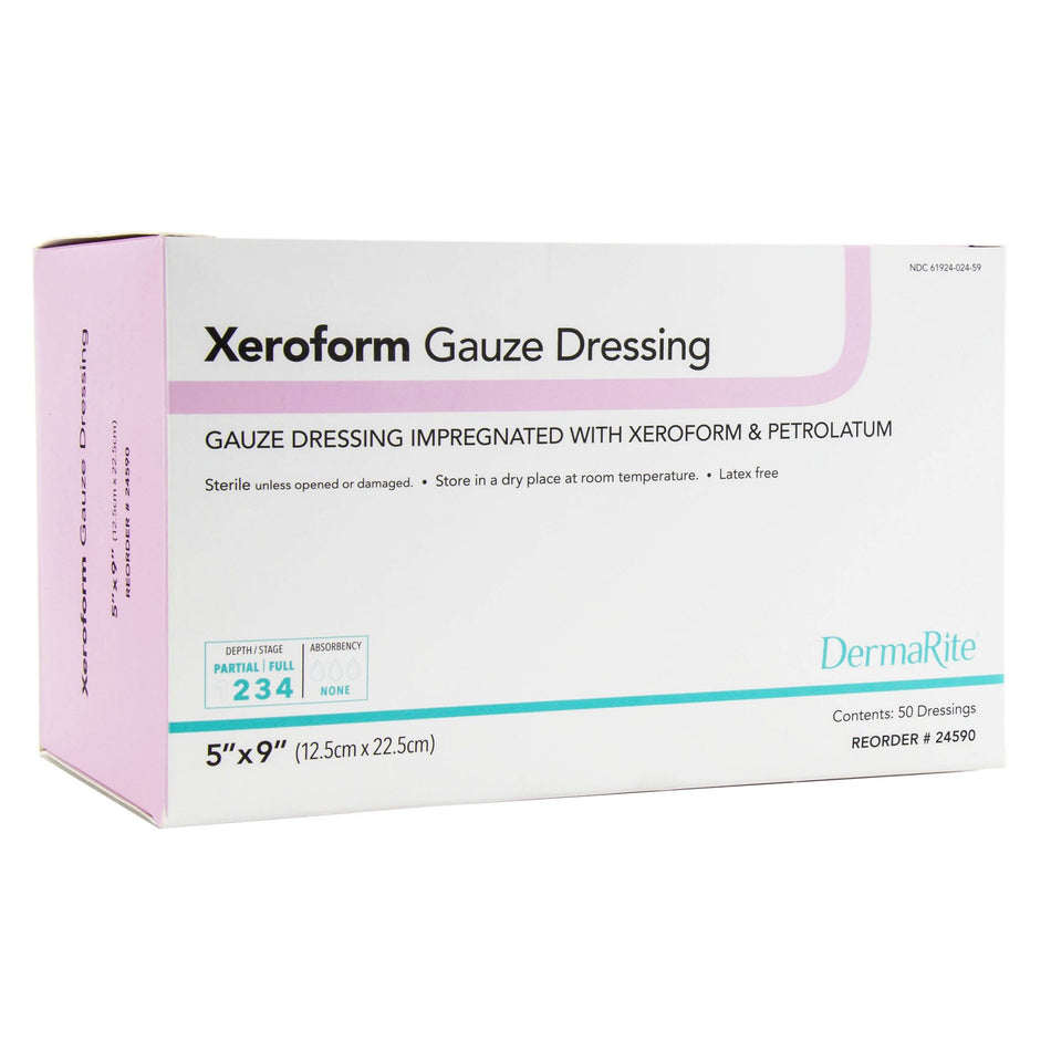 Xeroform Petrolatum Impregnated Dressing Xeroform™ Rectangle 5 X 9 Inch Sterile